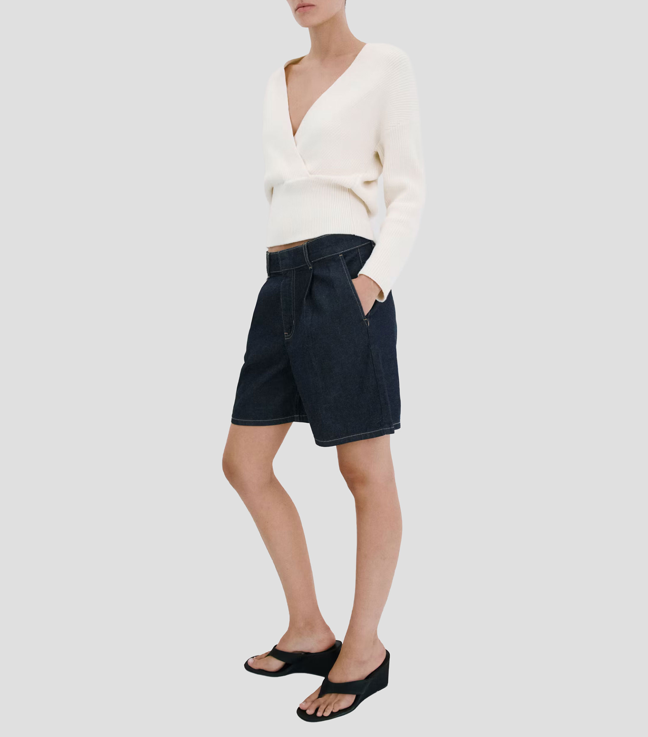 Bermuda diseño sólido Mujer